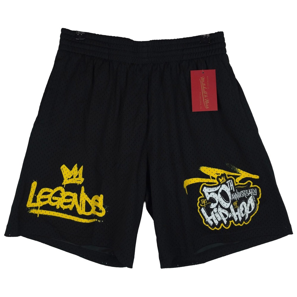 50th Hip Hop Anniversary Mitchell & Ness Large Jersey Shorts Legends Black NWT
